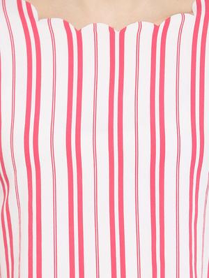 scallop hem striped crop top - 18442903 - Standard Image - 5