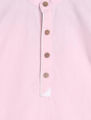 boys pink solid kurta - 18443331 - Standard Image - 3