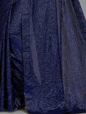 navy blue all over sequined saree with blouse - 18443551 - Standard Image - 4