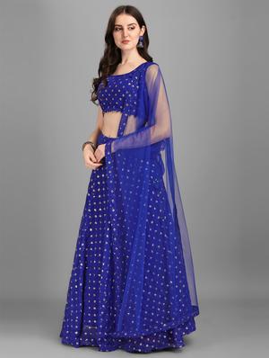 embroidered semi-stitched lehenga choli with dupatta - 18443563 - Standard Image - 2