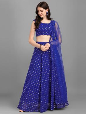 embroidered semi-stitched lehenga choli with dupatta - 18443563 - Standard Image - 3