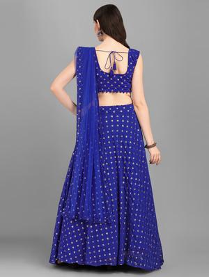 embroidered semi-stitched lehenga choli with dupatta - 18443563 - Standard Image - 4
