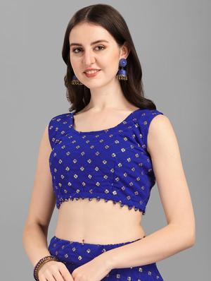embroidered semi-stitched lehenga choli with dupatta - 18443563 - Standard Image - 6