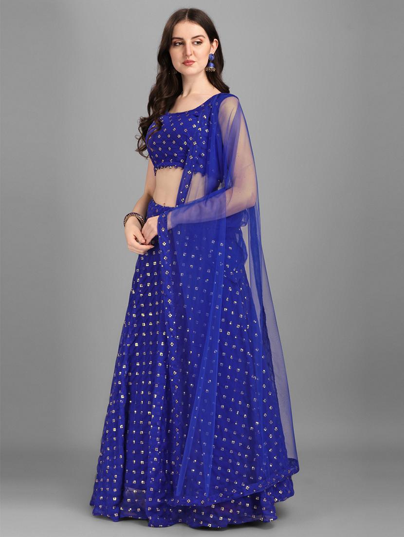 embroidered semi-stitched lehenga choli with dupatta - 18443563 - Zoom Image - 2