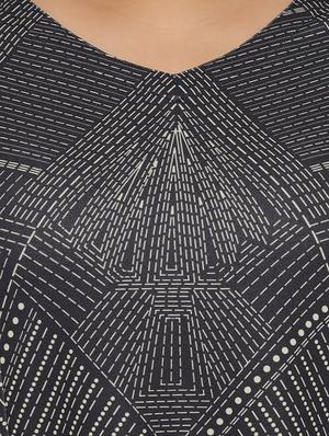 v-neck geometric a-line plus dress - 18443613 - Standard Image - 5