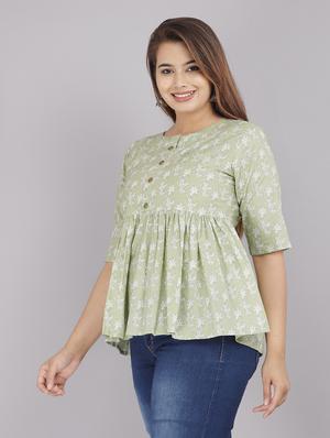 floral flared kurti - 18443791 - Standard Image - 3