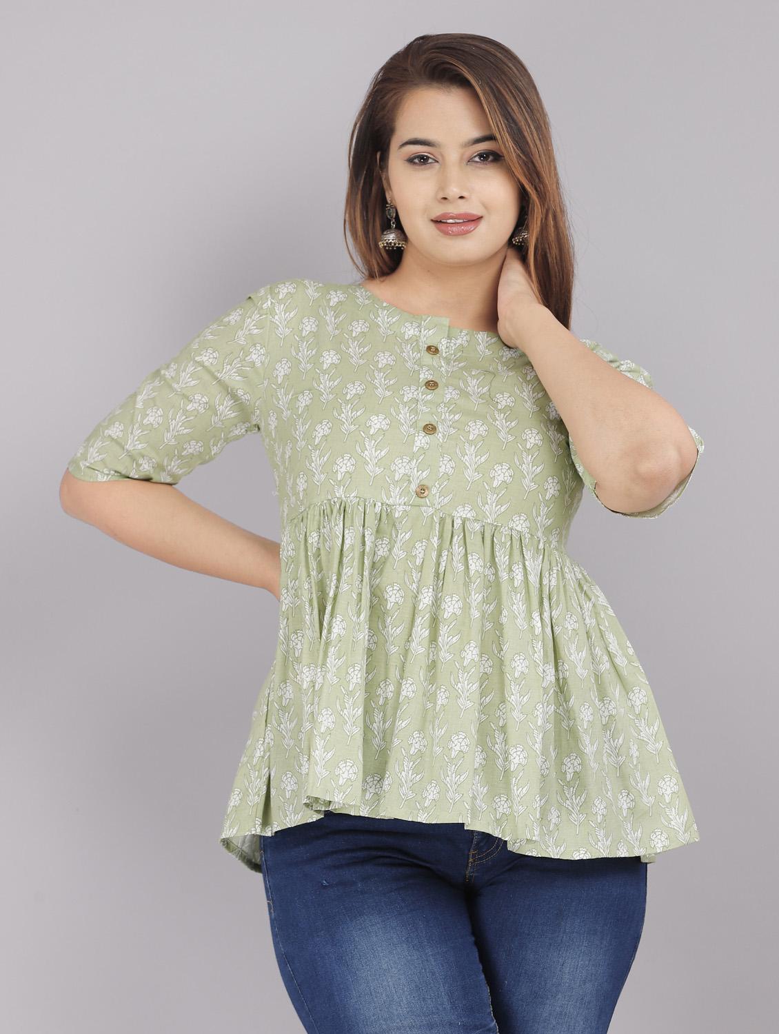 floral flared kurti - 18443791 - Zoom Image - 2