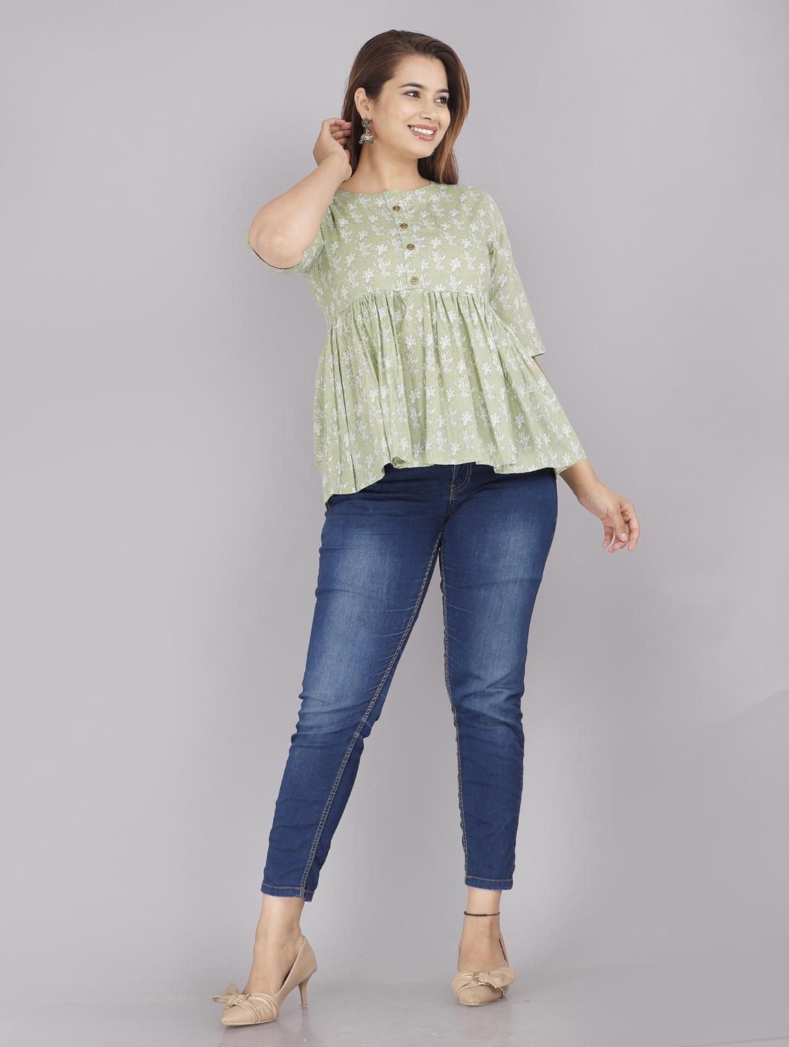 floral flared kurti - 18443791 - Zoom Image - 5