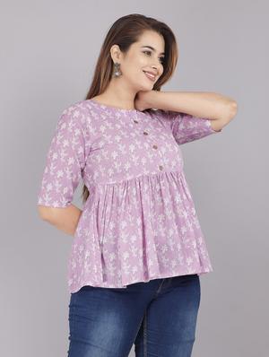floral flared kurti - 18443792 - Standard Image - 2