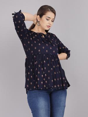 printed flared kurti - 18443798 - Standard Image - 2