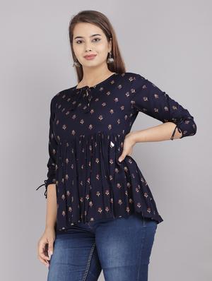 printed flared kurti - 18443798 - Standard Image - 3