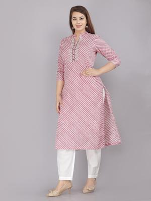 lahriya print straight kurta - 18444064 - Standard Image - 3