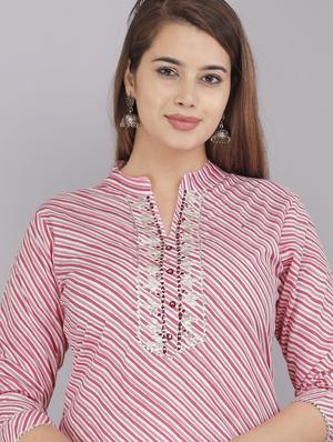 lahriya print straight kurta - 18444064 - Standard Image - 5