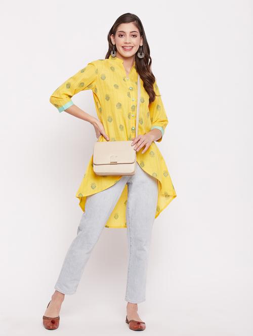 printed asymmetric kurta - 18444077 - Very Small Image - 1