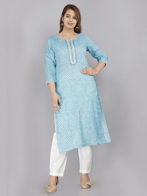 leheriya print straight kurta - 18444134 - Standard Image - 1