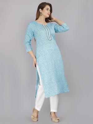 leheriya print straight kurta - 18444134 - Standard Image - 3