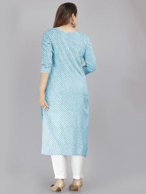 leheriya print straight kurta - 18444134 - Standard Image - 4