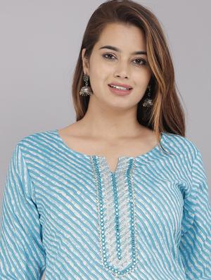 leheriya print straight kurta - 18444134 - Standard Image - 5