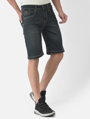blue solid denim short - 18444244 - Standard Image - 2