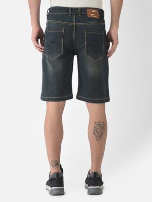 blue solid denim short - 18444244 - Standard Image - 3