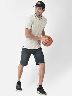 blue solid denim short - 18444244 - Standard Image - 4