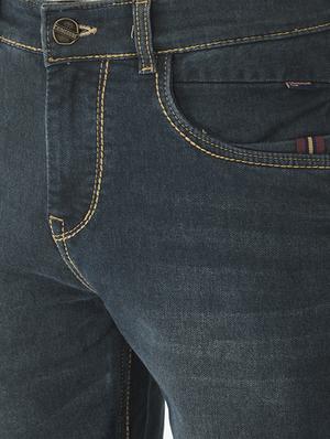 blue solid denim short - 18444244 - Standard Image - 5