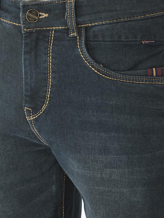 blue solid denim short - 18444244 - Zoom Image - 5