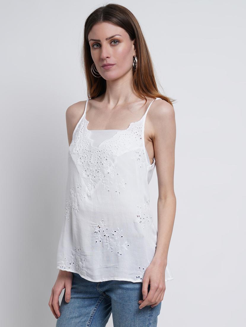 lace detailed solid regular top - 18444269 - Zoom Image - 2
