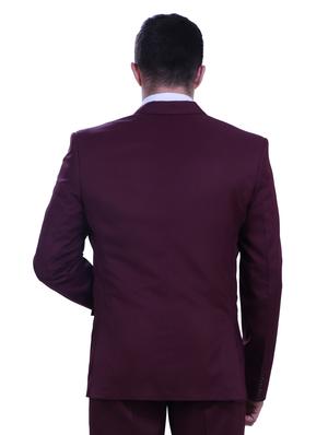 purple solid single breasted formal blazer - 18444327 - Standard Image - 4