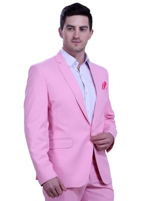 pink solid single breasted formal blazer - 18444328 - Standard Image - 3