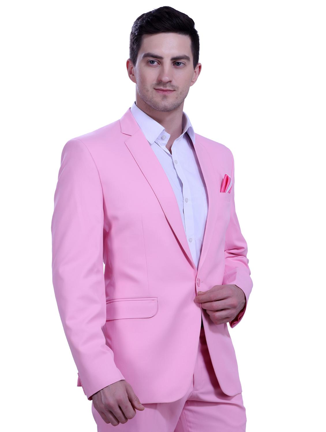 pink solid single breasted formal blazer - 18444328 - Zoom Image - 3