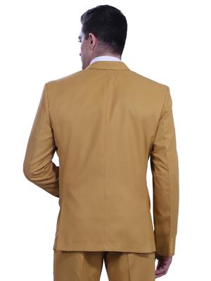 mustard solid single breasted formal blazer - 18444332 - Standard Image - 4
