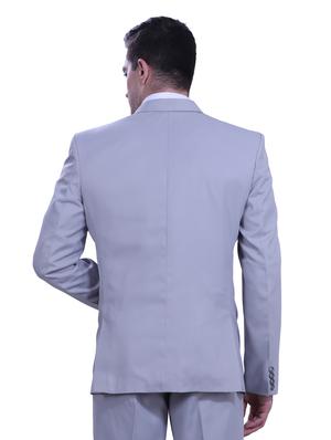 grey solid single breasted formal blazer - 18444335 - Standard Image - 4