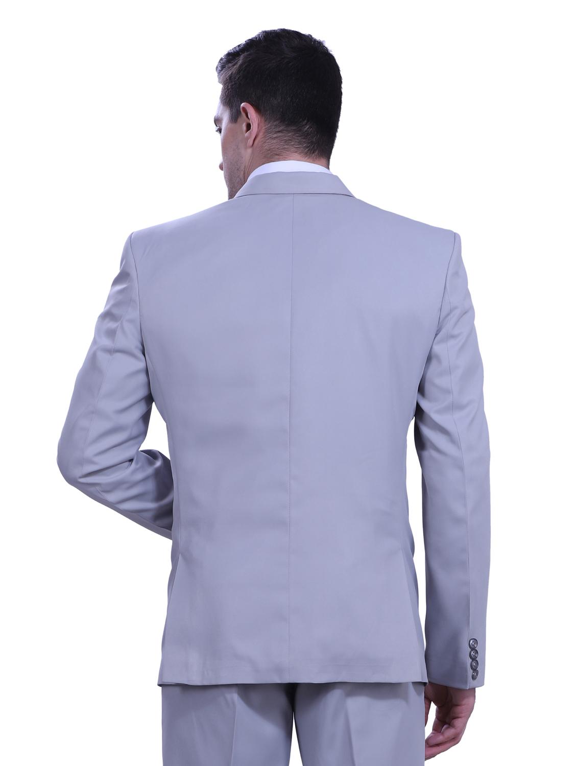 grey solid single breasted formal blazer - 18444335 - Zoom Image - 4