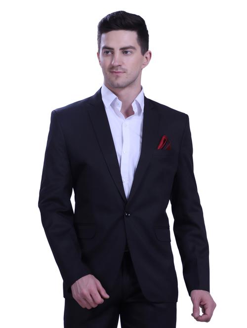 black solid single breasted formal blazer - 18444336 - Standard Image - 1