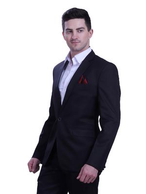 black solid single breasted formal blazer - 18444336 - Standard Image - 2