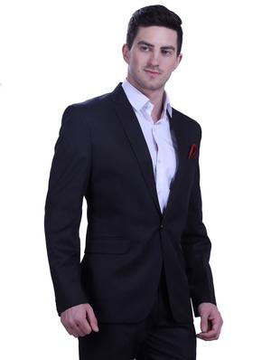 black solid single breasted formal blazer - 18444336 - Standard Image - 3