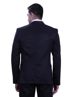 black solid single breasted formal blazer - 18444336 - Standard Image - 4