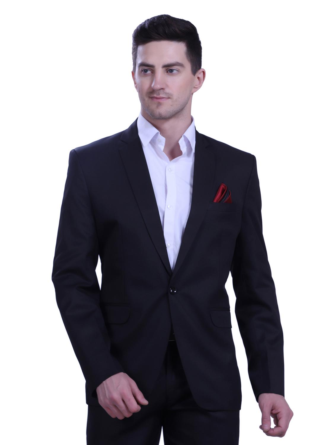 black solid single breasted formal blazer - 18444336 - Zoom Image - 1
