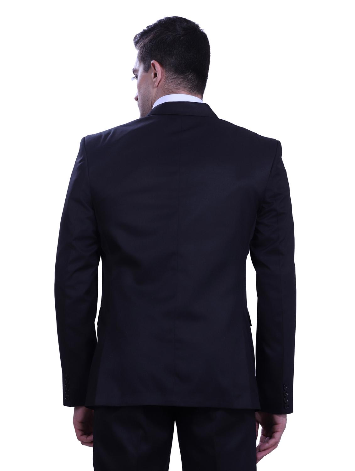 black solid single breasted formal blazer - 18444336 - Zoom Image - 4
