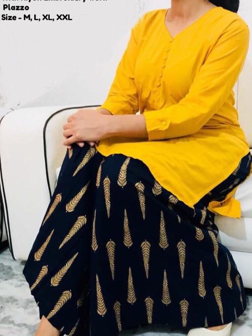 women kurta palazzo set - 18444359 - Standard Image - 1