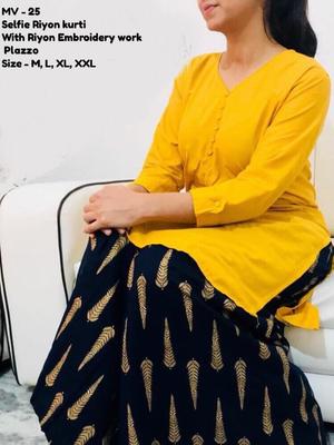 women kurta palazzo set - 18444359 - Standard Image - 2