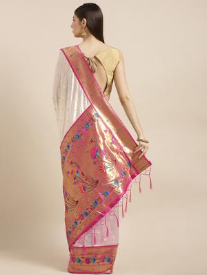 self design paithani saree with blouse - 18444597 - Standard Image - 2