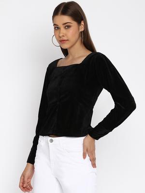square neck solid regular top - 18444878 - Standard Image - 2