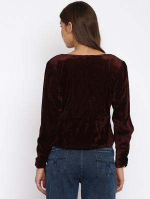 square neck solid peplum top - 18444882 - Standard Image - 4
