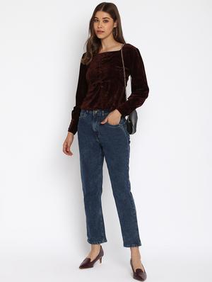 square neck solid peplum top - 18444882 - Standard Image - 5