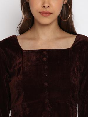 square neck solid peplum top - 18444882 - Standard Image - 6