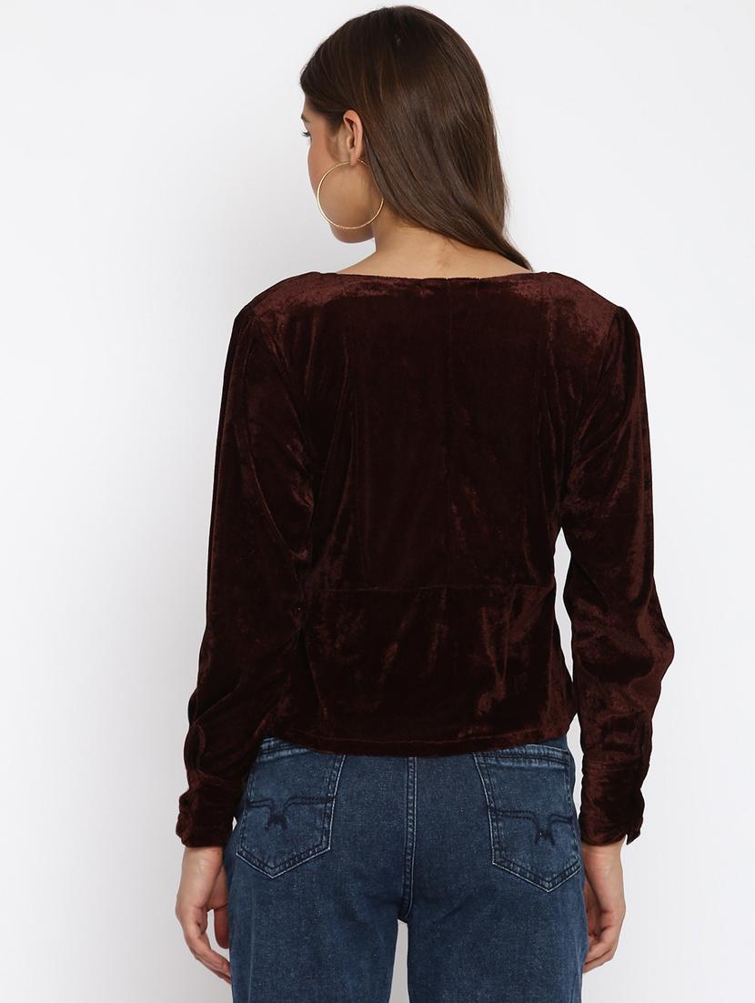 square neck solid peplum top - 18444882 - Zoom Image - 4