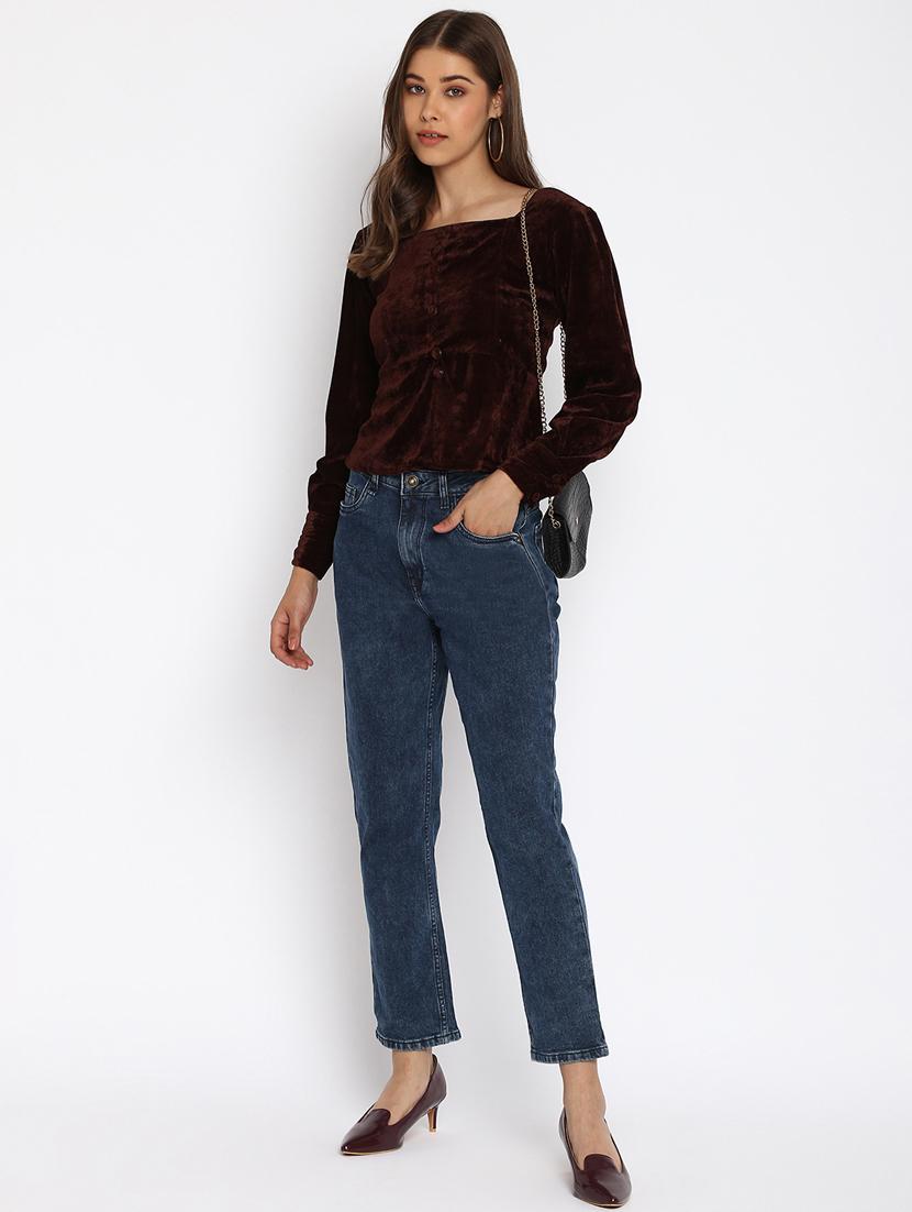 square neck solid peplum top - 18444882 - Zoom Image - 5