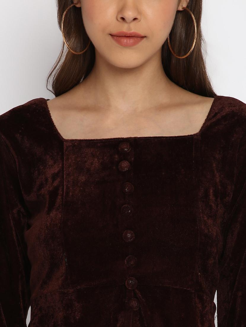 square neck solid peplum top - 18444882 - Zoom Image - 6